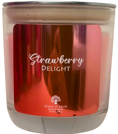 Strawberry Delight Glass Candle