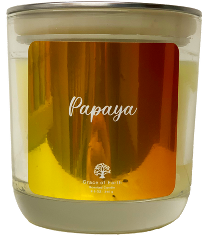 Papaya Glass Candle