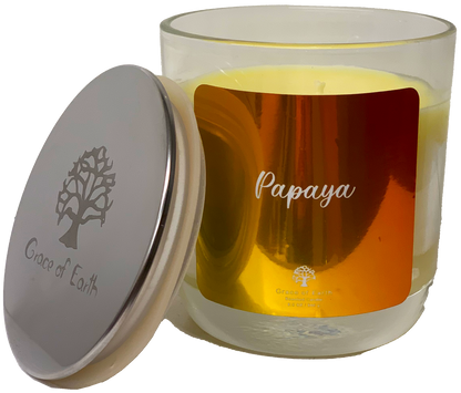 Papaya Glass Candle